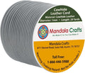 Mandala Crafts Round Cowhide Genuine Gray Leather Cord by MandalaCrafts