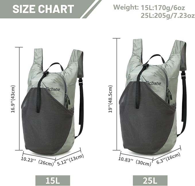 Ultra Lightweight Foldable Backpack, Water Resistant Small Packable Hiking - Image 6