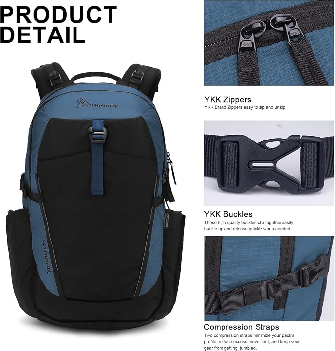 MOUNTAINTOP 30L Hiking Backpack, Men Women Camping Backpack, Lightweight - Image 3