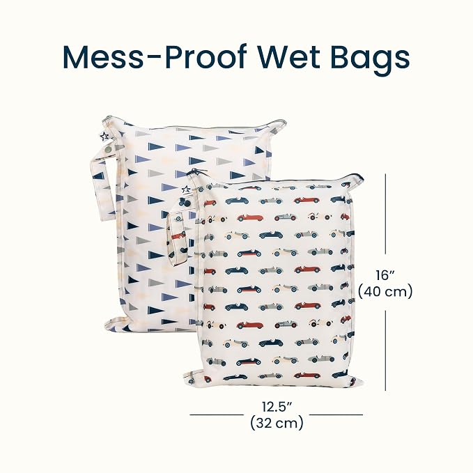 Tiny Twinkle Mess Proof Wet Bags | 2-Pack Reusable Waterproof Wet Bags - Image 9