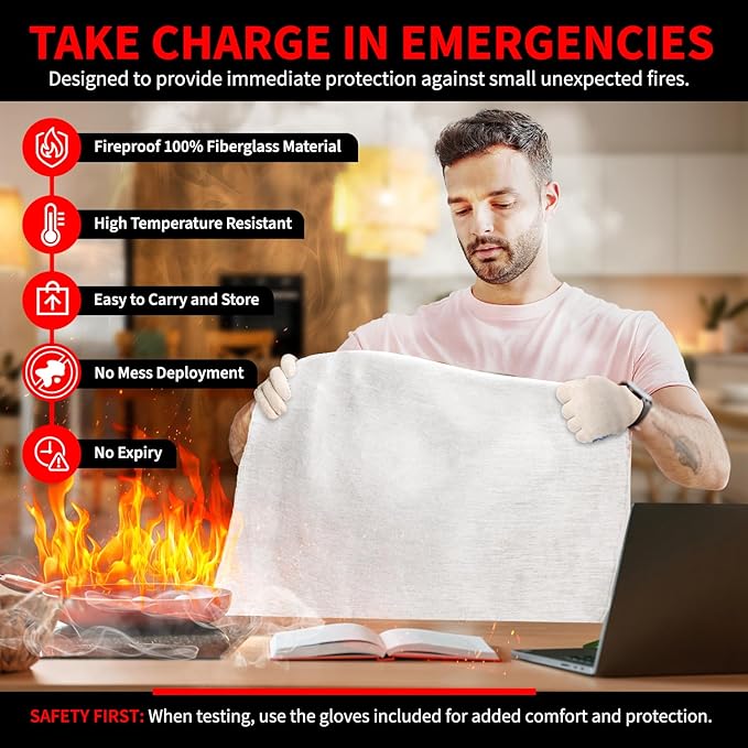 Protect Life Saving Emergency Fire Blankets 4 Pack - Image 8