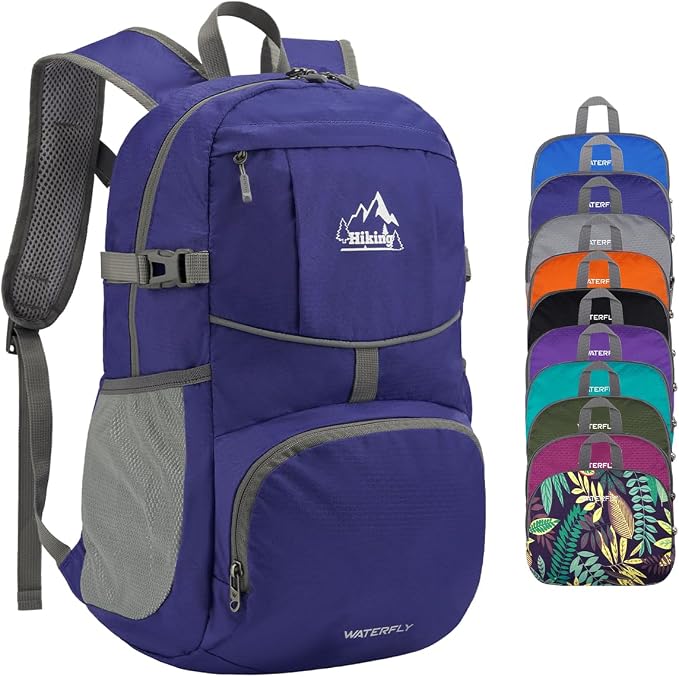 WATERFLY Hiking Packable Daypack Backpack: 25L Ultra Lightweight Day Pack by Waterfly