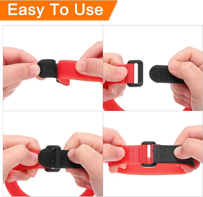 MECCANIXITY 5Pcs Reusable Battery Tie Down Straps, 0.8x12" Grey Nylon - Image 4