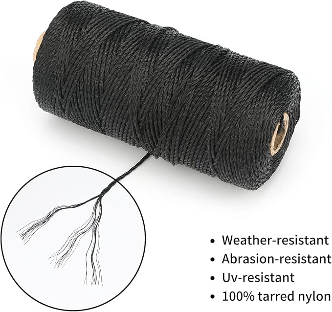 KINGLAKE 426 Feet Nylon Twine #36 Black Nylon String 2mm - Image 3