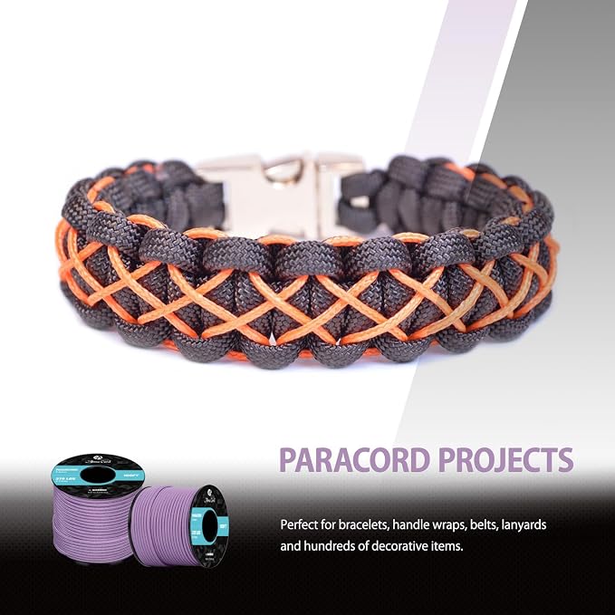 Abma Cord 2.4mm Paracord 275 100ft Nylon Rope 4 Strands Tactical Parachute Cord - Image 6
