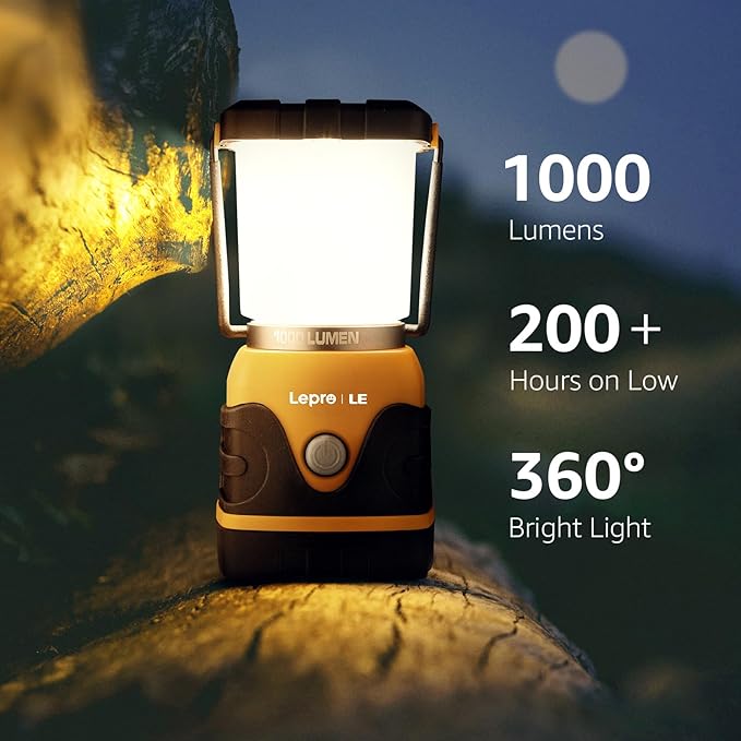 Lepro 1000LM Battery Powered LED Camping Lantern, Camping Essentials, - Image 2
