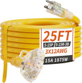 PlugSaf 25 FT 12/3 Gauge Outdoor Extension Cord by PlugSaf