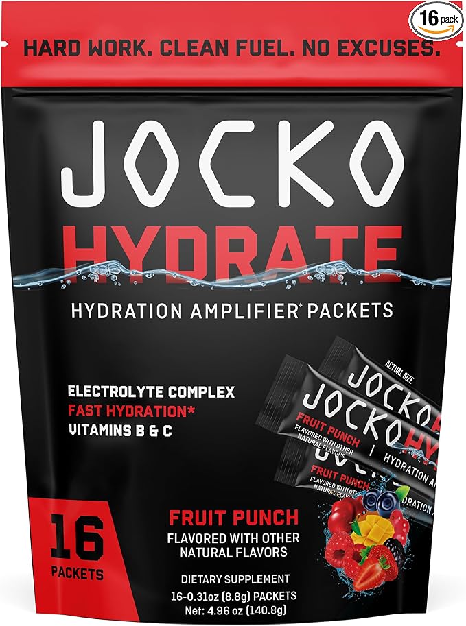 Jocko Fuel Hydrate Electrolytes Powder Packets Low Sugar by JockoFuel