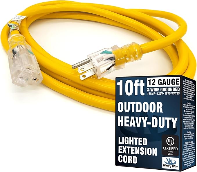 10 ft Outdoor Extension Cord Waterproof by WattsWire
