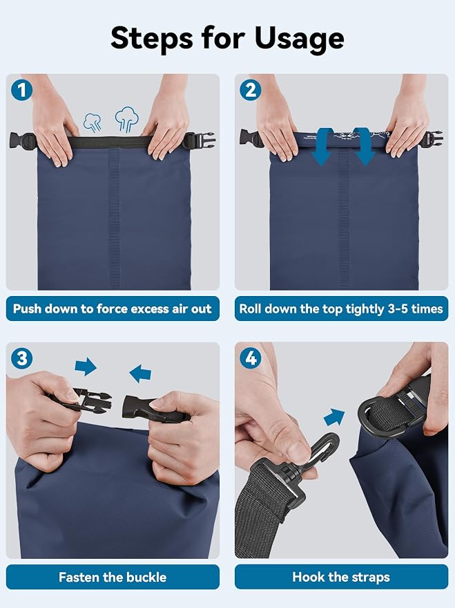 HEETA Waterproof Dry Bag for Women Men, 5L/10L/20L/30L/40L Roll Top Lightweight - Image 4