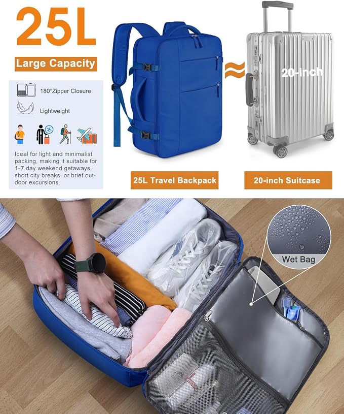 Capolo Travel Backpack for Women Men Waterproof Laptop Backpack Airlines - Image 4
