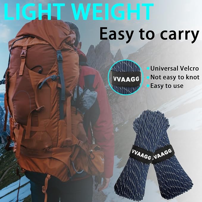 VVAAGG Reflective Paracord Rope 100FT, 7 Strand Nylon para Cord Lanyard Utility - Image 3