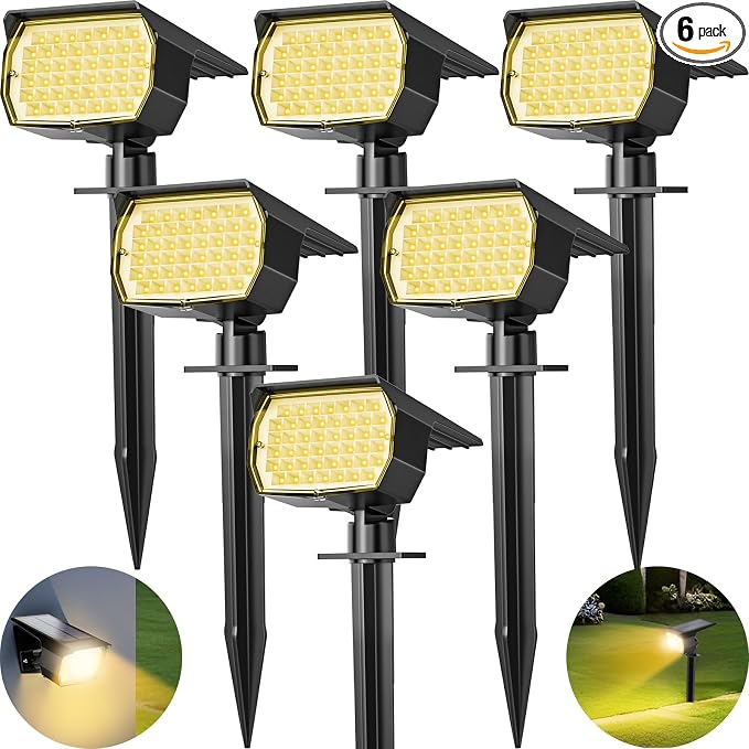 Tadyreal Solar Spot Lights Outdoor 6 Pack, Solar Landscape Spotlights Waterproof by TadyrealSolarLights