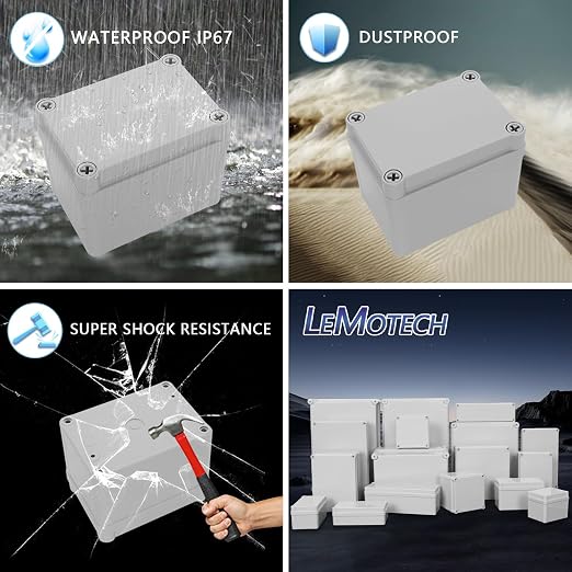 LeMotech Junction Box IP67 Waterproof Dustproof ABS Plastic Project Box - Image 8