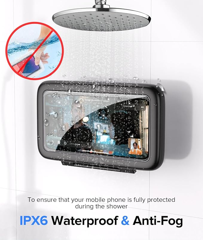 LC-dolida Shower Phone Holder Waterproof 480 Rotation Phone Stand Case Mount - Image 3