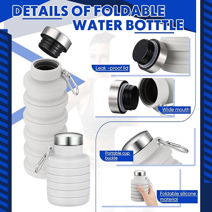 Baderke Collapsible Water Bottles 17oz Travel Sports Portable Water Bottle - Image 3