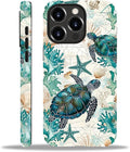 for iPhone 13 Pro Case, HH2 Ocean Sea Turtle Nautical Map Hybrid 2 Layer Hard by Unknown
