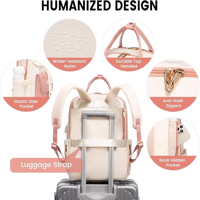 LOVEVOOK Laptop Backpack for Women, 15.6 Inch Laptop Bag - Image 3