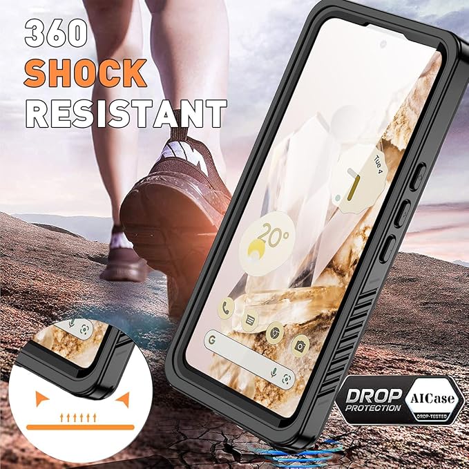 AICase for Google Pixel 8 Case Waterproof Clear Built-in Screen Protector - Image 9