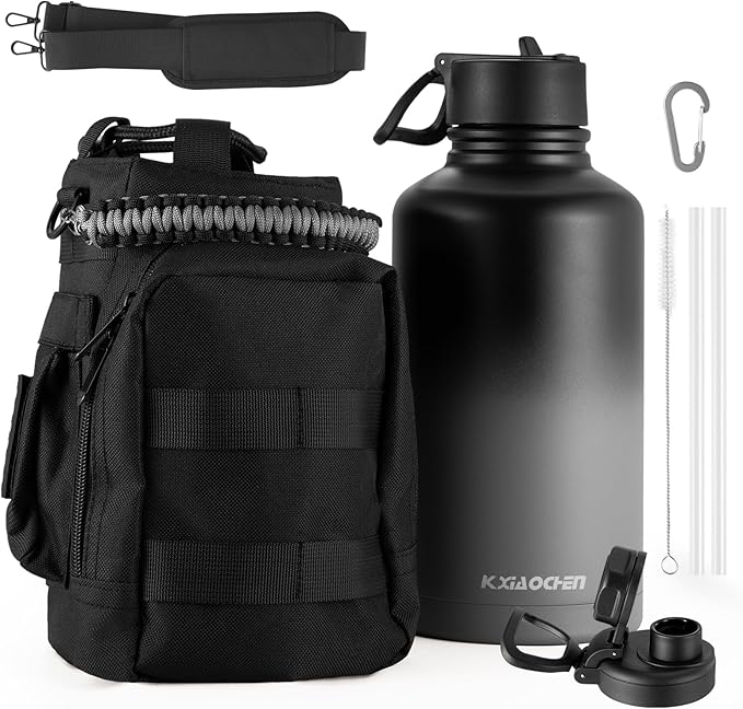 KXIAOCHEN Insulated Water Bottle, Stainless Steel Water Bottle, 2 Lids by KXIAOCHEN