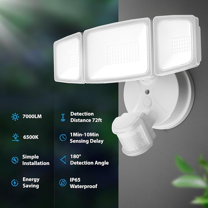Onforu 3 Pack 75W Motion Sensor Outdoor Lights, 7000lm Dusk to Dawn Flood Light - Image 3