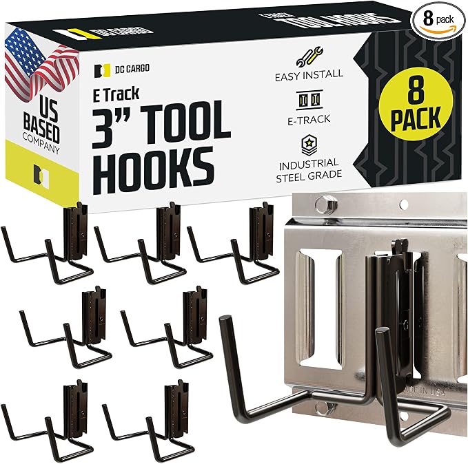 DC Cargo Mall Dual Arm Tool Hook Hanger E Track Accessories 3" Deep by DCCargo