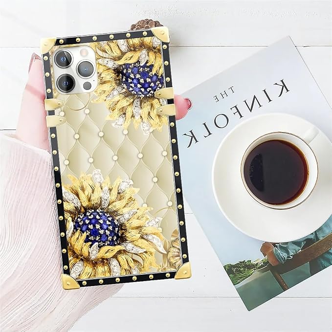 Compatible with iPhone 11 Pro Max Case, Sunflower Diamonds Leather Luxury - Image 7