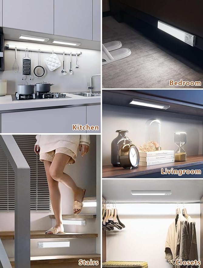 Under Cabinet Motion Sensor Lighting: 8 Inch Dimmable Rechargeable Lights Indoor - Image 8