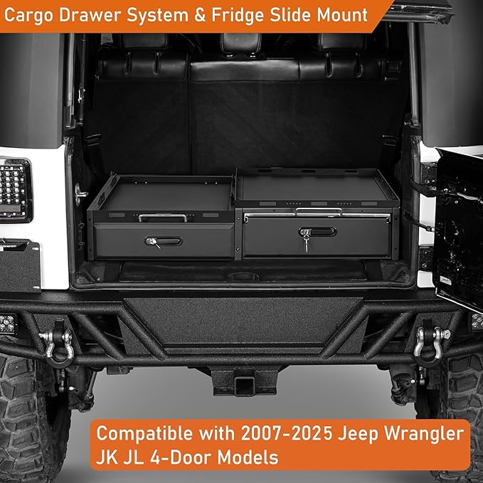 Hooke Road JK JL Trunk Cargo Storage Drawer System & Fridge Slide Mount & - Image 3