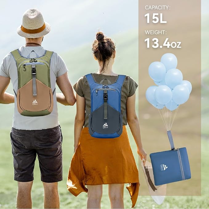 15L Small Hiking Backpack for Men Women Lightweight Packable Backpack Foldable - Image 5