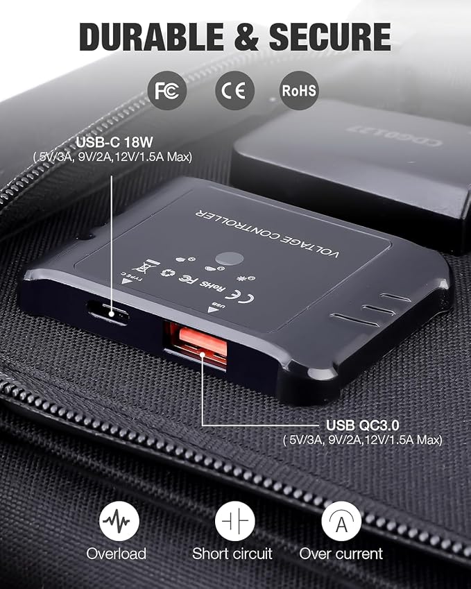 GRECELL 80W Portable Solar Panel, Foldable Solar Panel QC3.0 USB-A &Type-C Port - Image 8