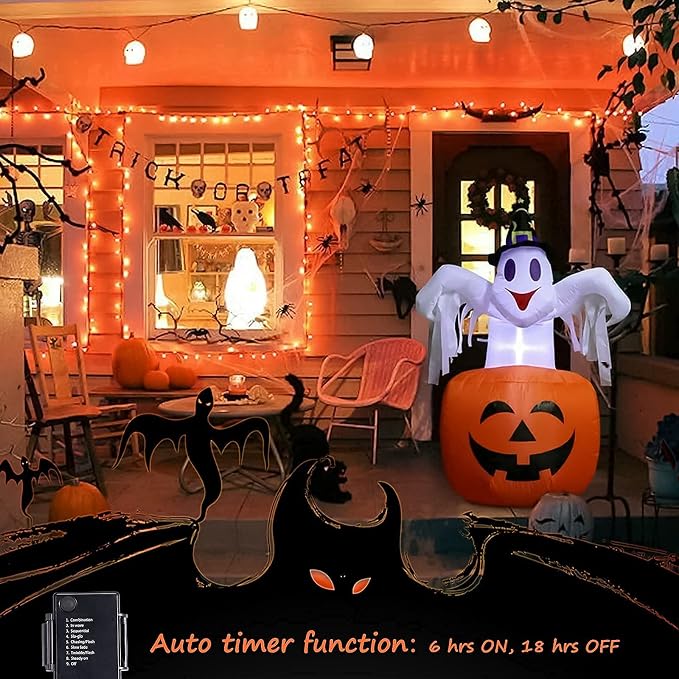 Halloween Orange String Lights Decorations，2 Pack 17.8 Feet 50 LED Battery - Image 7