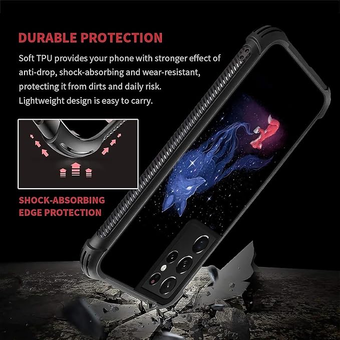 for Samsung Galaxy S21 Ultra Case, Galaxy Fox Wolf Pattern Graphic Design Girl - Image 6