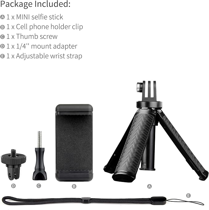 Mini Selfie Stick Tripod for GoPro Hero 13 12 11 10 9 8, Portable Handle Grip - Image 8