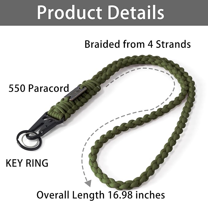 Heavy Duty Braided Paracord Lanyard - Image 2