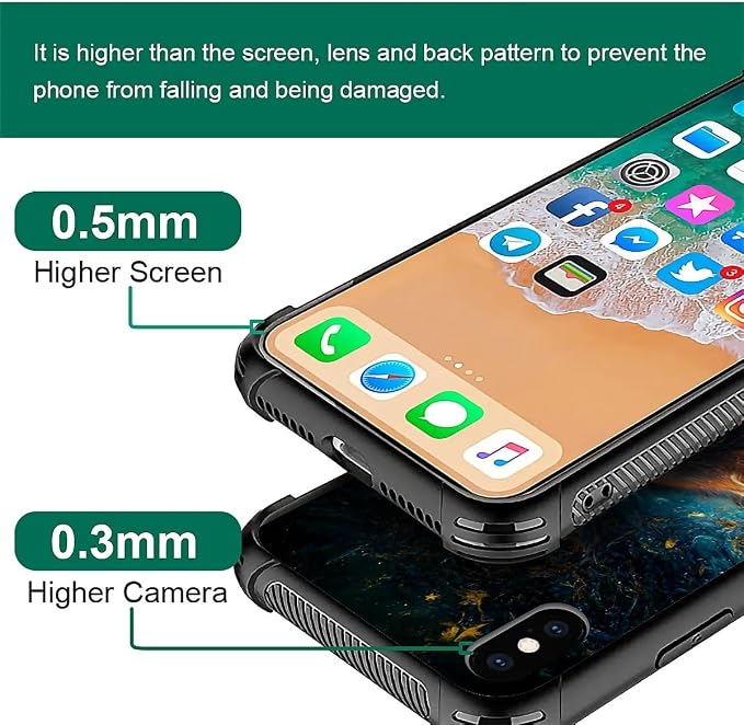 for iPhone Xs Max Case, Star Cave Hungry Wolf Pattern Graphic Design Girl Boy - Image 2