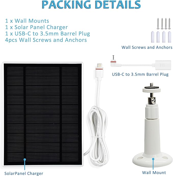 Solar Panel for Ring Cameras, Ring Spotlight Cam Plus/Pro Battery, - Image 7