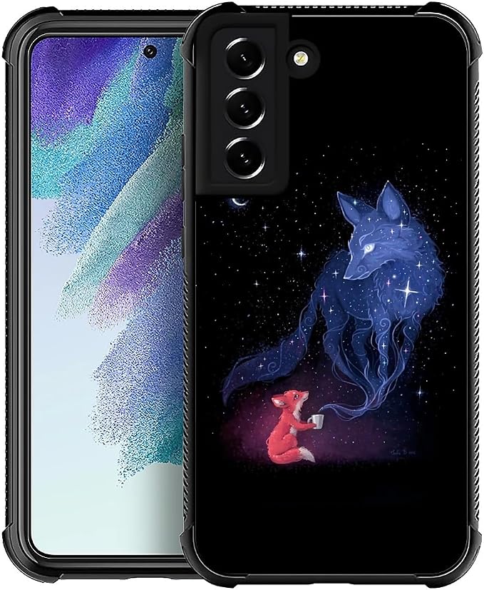 for Samsung Galaxy S21 Case, Galaxy Fox Wolf Pattern Graphic Design Girl Boy by FKBRCL4U