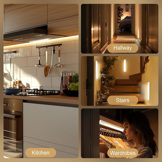 2 Pack Under Cabinet Lighting, 3 Color Temperatures Motion Sensor Light Indoor - Image 7