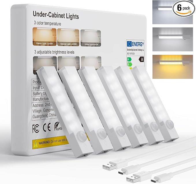 Under Cabinet Lighting 4 Inches Rechargeable Motion Sensor Light Indoor by Unknown