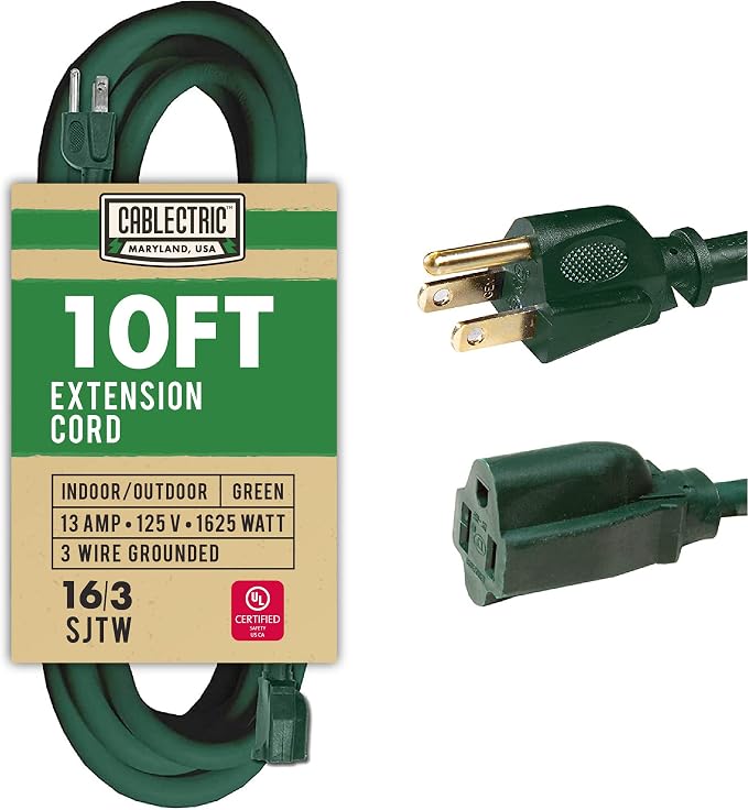 Outdoor Extension Cord 10 Ft by Cablectric