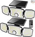 Solar Flood Lights Outdoor- 2800LM 200LED Solar Motion Sensor Lights, 3 Heads & by Unknown