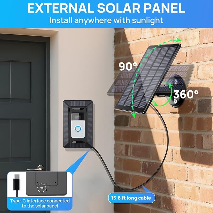 Solar Charger for Ring Doorbell, 2-in-1 - Image 2