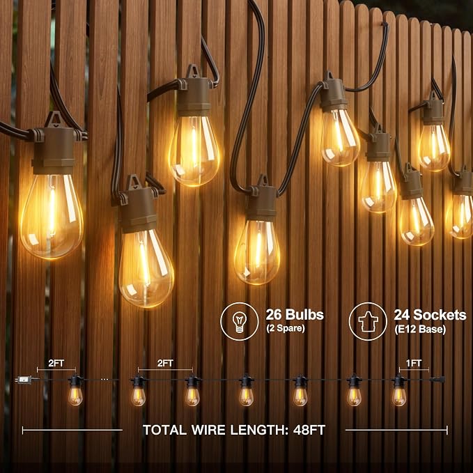 addlon 48FT LED Outdoor String Lights - Image 6