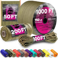 TECEUM 5/32" Paracord Rope 1000 – 1000ft / 200ft / 100ft / 50ft – Tactical by TECEUM