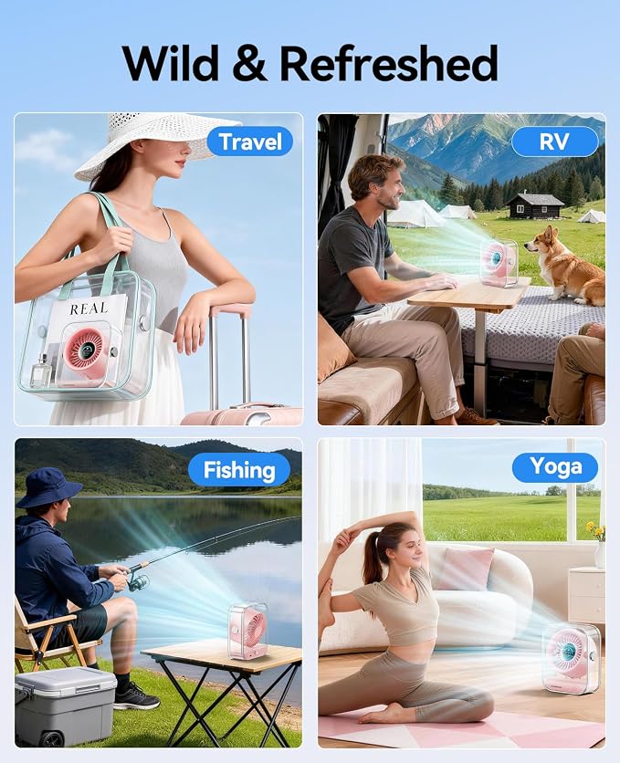 KIMMOO Rechargeable USB Desk Fan, Quiet Table Fan - Image 8