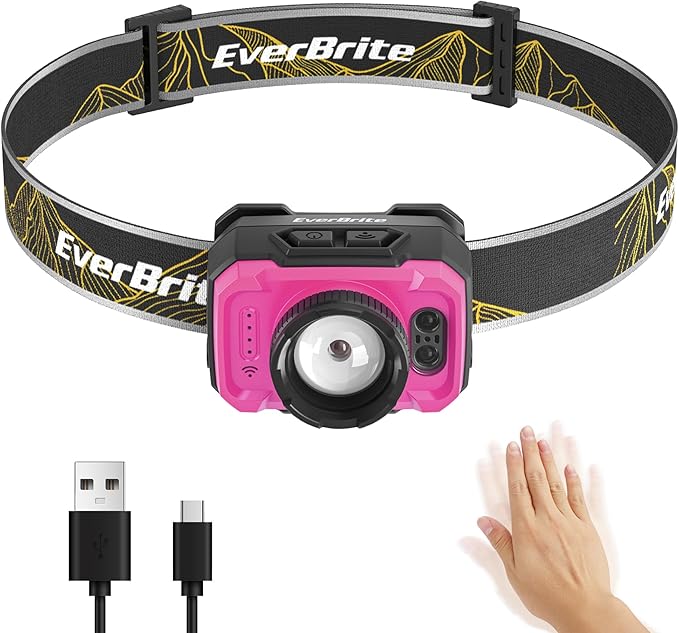EverBrite 600 Lumen Headlamp, Rechargeable Headlight by EverBrite