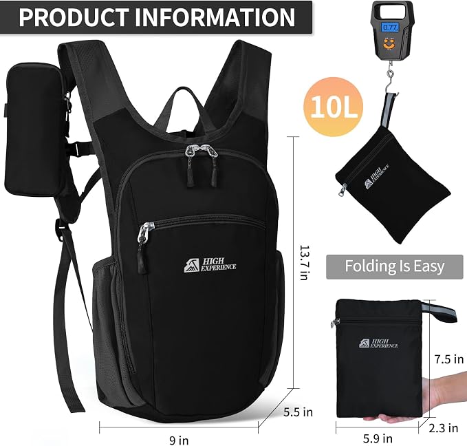 Hiking Backpack 10L/15L Small Daypack Lightweight Packable Travel Foldable - Image 3