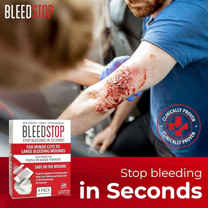 BleedStop™ First Aid Powder for Blood Clotting, Trauma Kit, Blood Thinner - Image 6