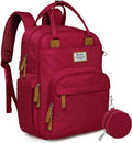RUVALINO Diaper Bag Backpack, Large Capacity, Waterproof, Purplish Red by RUVALINO
